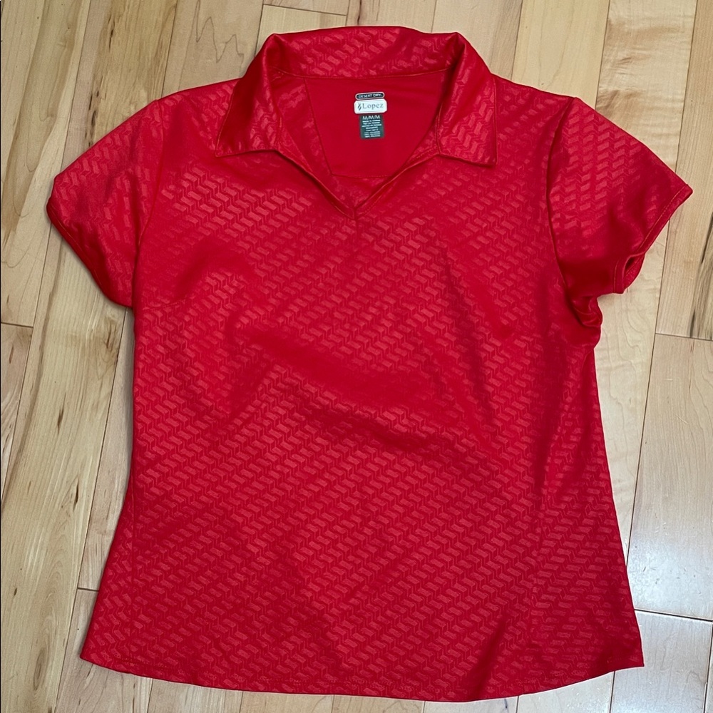Lopez golf Bold Red Patterned shirt